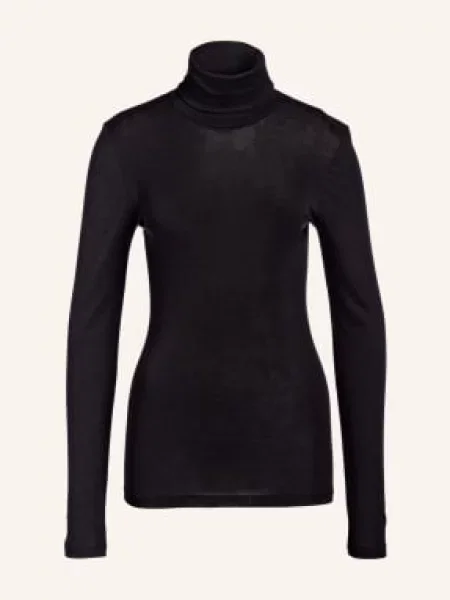 Hanro Golf Woolen Silk Z Wełny Merino Z Dodatkiem Jedwabiu schwarz czarny