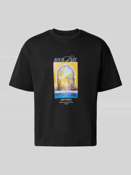T-shirt z nadrukiem z motywem model SANREMO' Jack & Jones czarna