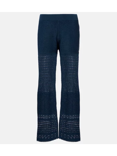 Pantaloni Eres tricotate albastru