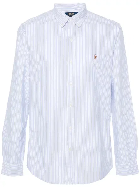 Polo Polo Ralph Lauren με κέντημα κλασικό ραβδωτό μεταξωτό ύφασμα μπλε