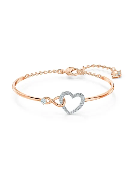 Swarovski Náramok Infinity zlato / strieborná ružové