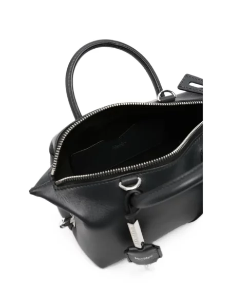 Geantă Max Mara din piele cu imagine gri