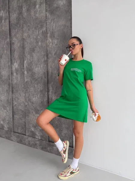 Сукня-футболка Cosy бавовна/еластан зелений