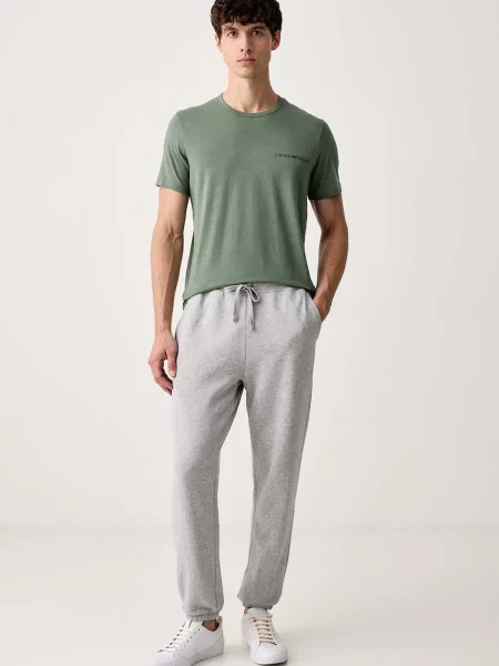 Emporio Armani Underwear lounge tričko pánske s elastanom čierna