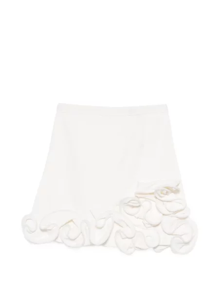 Fusta mini Sandro cu volane alb