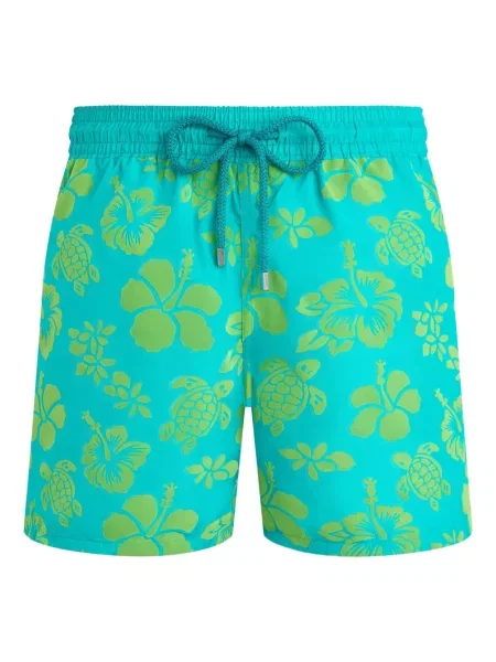 Slip de baie Vilebrequin cu imprimeu tropical albastru
