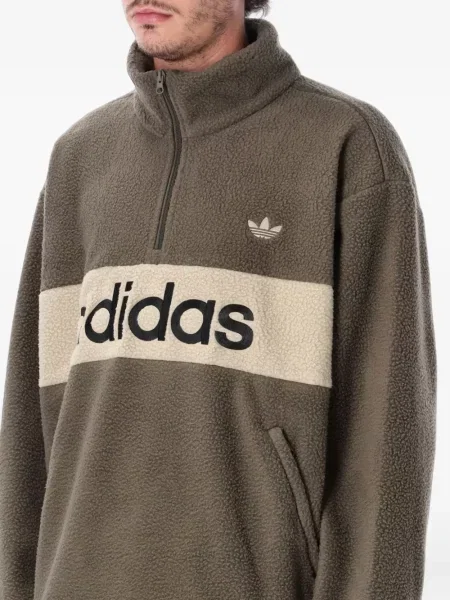 Pantaloni Adidas alergare cu broderie chunky verde
