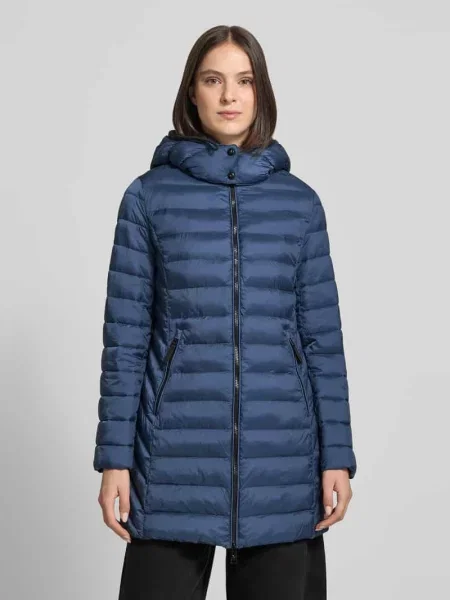 Płaszcz pikowany o kroju slim fit z zamkiem błyskawicznym dwustronnym Fuchs Schmitt niebieski