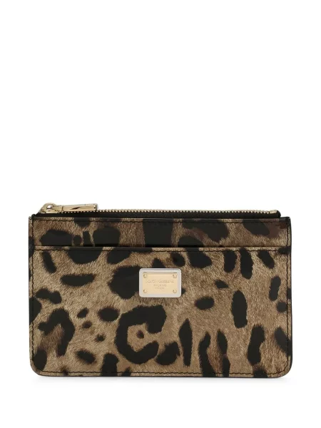 Portofel Dolce & Gabbana cu imagine cu model leopard maro