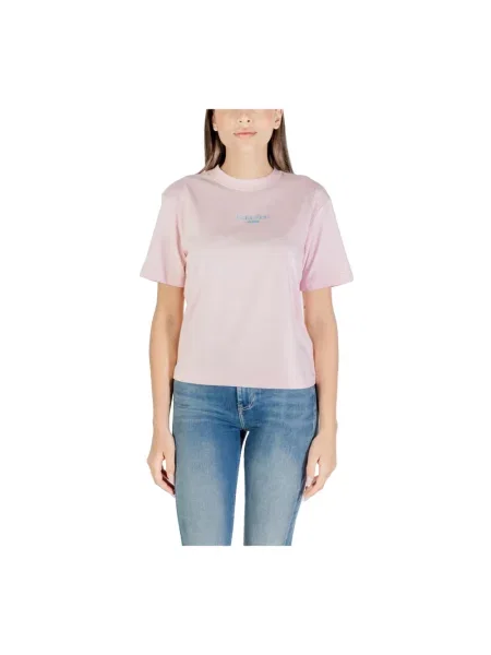 Koszulka Calvin Klein Jeans z nadrukiem różowa