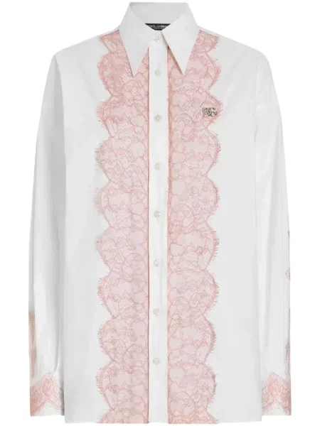 Cămașă Dolce & Gabbana din dantelă alb