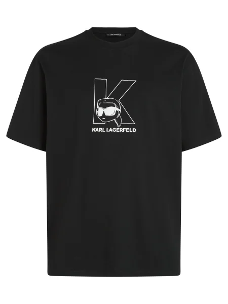 Karl Lagerfeld Majica Ikon črna bela
