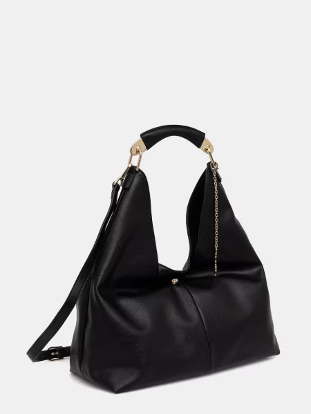 Geanta hobo Twinset din piele negru