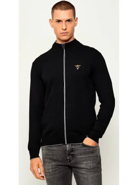 Aeronautica Militare De lână pulover negru
