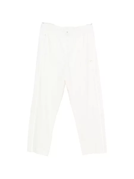 Dungă laterală pantaloni Adidas cu dungi alergare alb