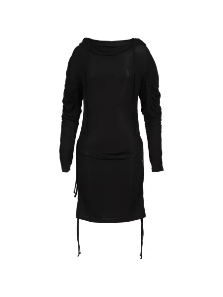 Rochie mini Basicks cu glugă cu volane negru