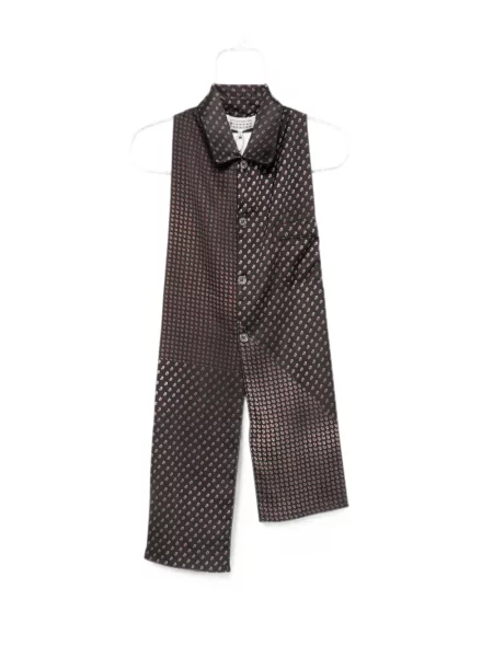 Fular Maison Margiela cu imagine cu model paisley maro