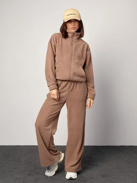 Спортивний костюм ISSA Plus фліс коричневий