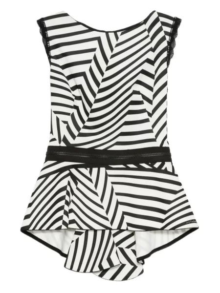 Bluzka Gemy Maalouf w paski z falbankami czarna