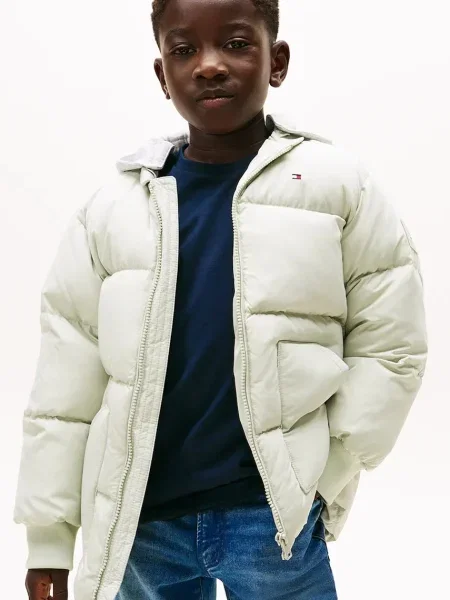 Tommy Hilfiger Detská páperová bunda zelená