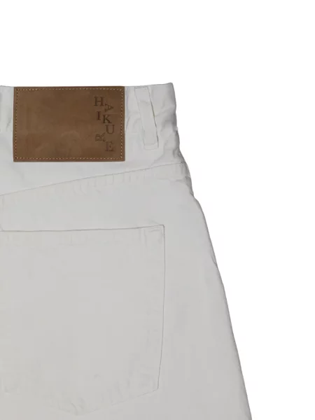 Blugi Haikure din țesătură twill alb