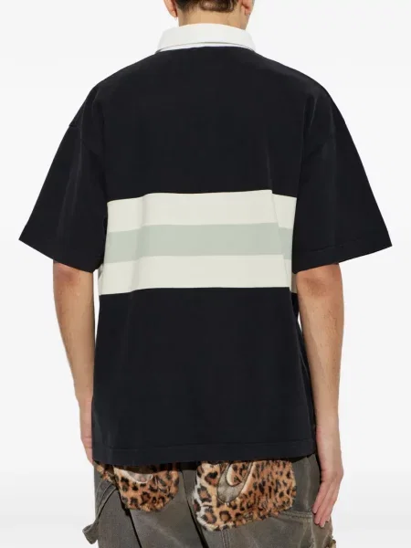 Tricou polo Palm Angels cu dungi negru