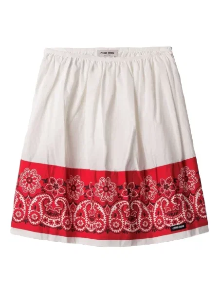 Fustă Miu Miu din poplin alb