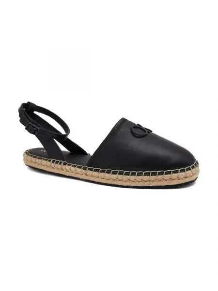Calvin Klein Bőr espadrilles cipő HYBRID W/HW fekete