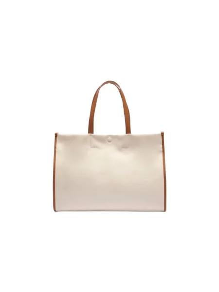 Geantă shopper Lacoste din canvas alb