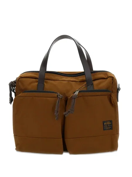 Geantă Filson din țesătură twill cu bretele maro
