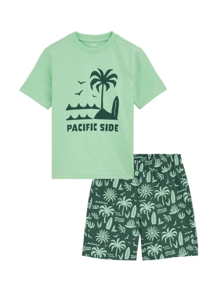 WE Fashion Pijamale mentă / pin verde