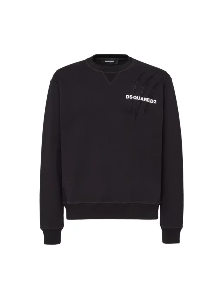 Bluza nierozpinana Dsquared2 z nadrukiem czarna