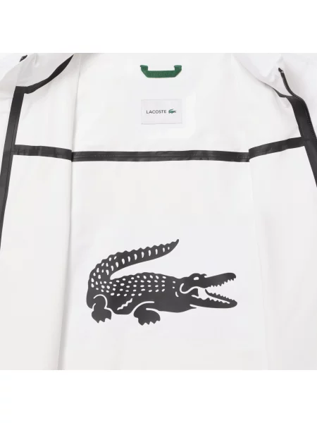 Lacoste Kurtka Oversize Z Kołnierzykiem Polo biała