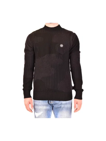 Dzianinowy sweter Philipp Plein czarny