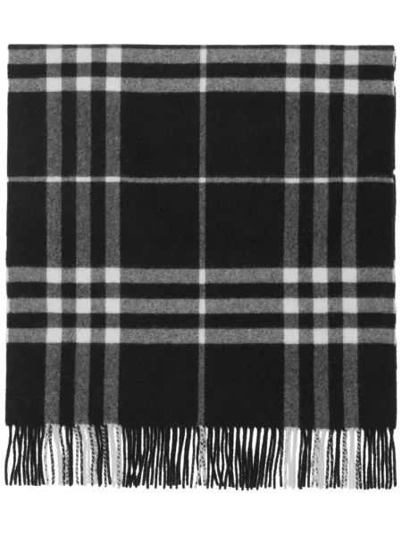 Kašmyro pledas šalikas Burberry su kutais juoda