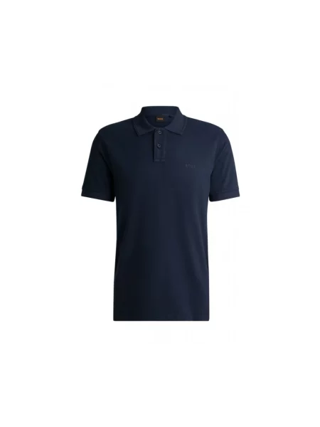 Koszulka polo Boss Orange w paski z paskiem niebieska