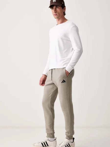 Adidas teplákové nohavice pánske s bavlnou Essentials Feelcozy zelená