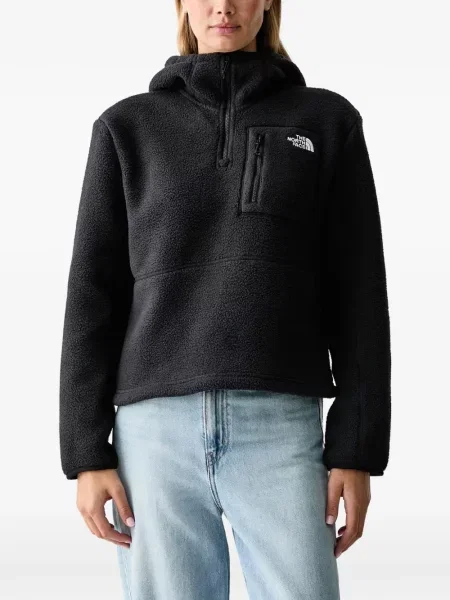 Jakna The North Face od flisa s kapuljačom crna