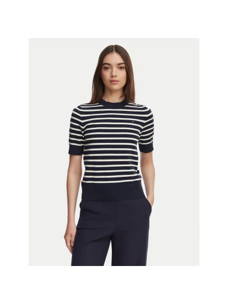 Tommy Hilfiger Pulover Mornarsko Slim Fit modra