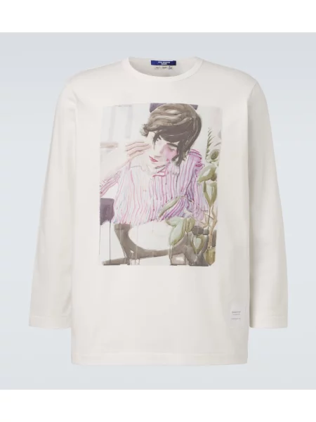 Tricou Junya Watanabe din jerseu alb