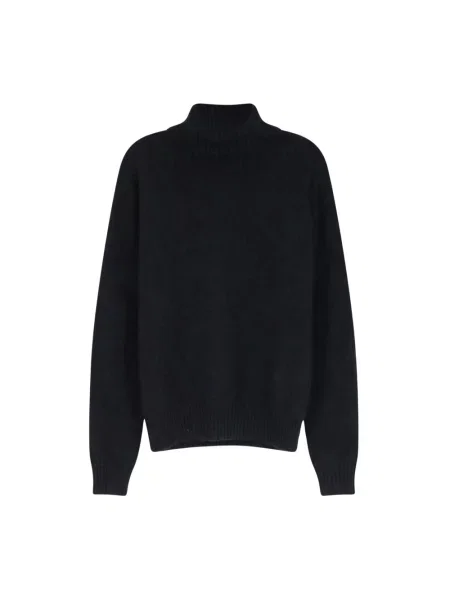 Sweter z golfem Ami Paris wełniany czarny