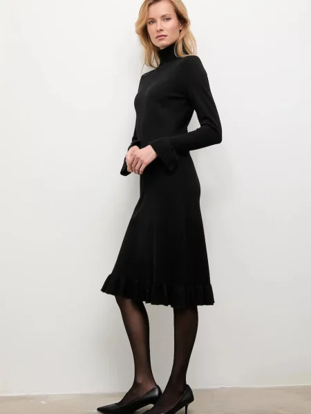 Answear.LAB rochie de cașmir midi drept negru