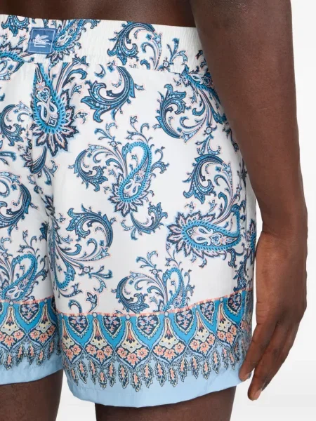 Slip de baie Etro cu imagine cu model paisley alb