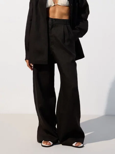 Лляні Штани палаццо Estro чорний