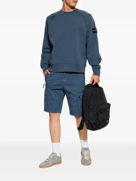 Pulover Stone Island cu strasuri cu mânecă raglan albastru