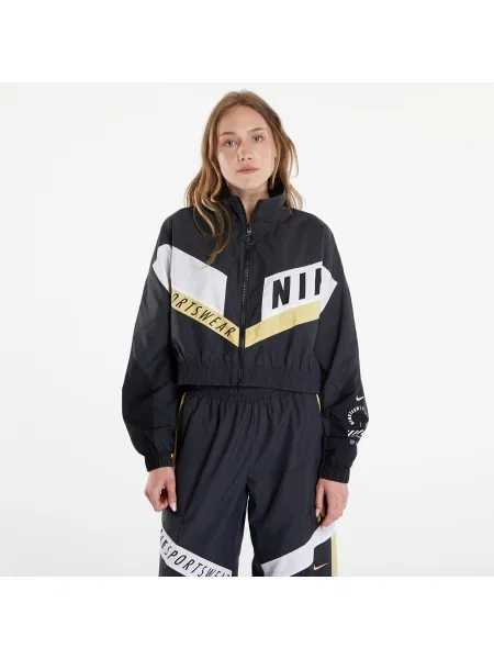 Női Nike Sportswear Woven dzseki sötét füstszürke/fekete. Méret: XS fekete
