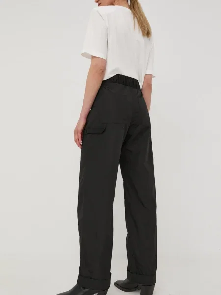 Kalhoty Herskind široké high waist černá