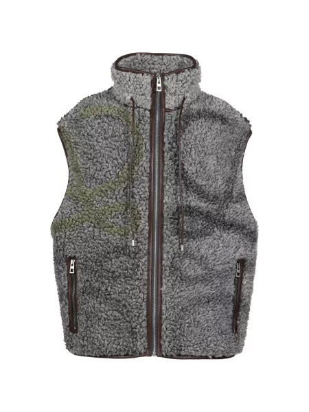 Vestă Loewe din piele de oaie gri