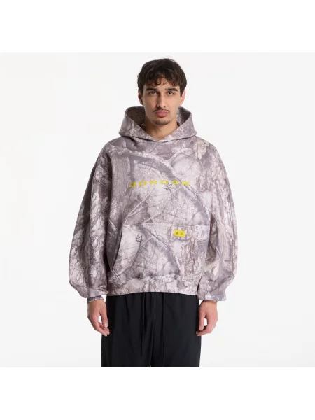 Hanorac cu glugă Jordan din fleece alb
