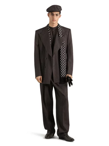 Pantaloni Dolce & Gabbana de lână maro